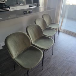 Velvet Upholstered Chairs (Set Of 4)