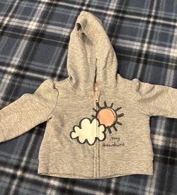 Newborn Baby Girl Gray “My Sunshine” Hooded Cardigan