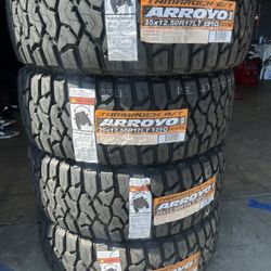 35x12.50r17 ARROYO R/T  ( 4 NEW TIRES ) INCLUDED INSTALLATION & BALANCED ✅