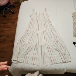 White Striped Dress