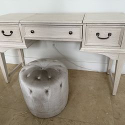 Wooden Vanity w/ Ottoman