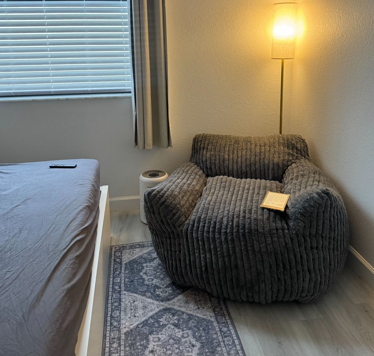 Giant Plush Bean Bag Chair with Armrests