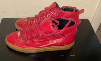 Balenciaga Red Leather Arena High