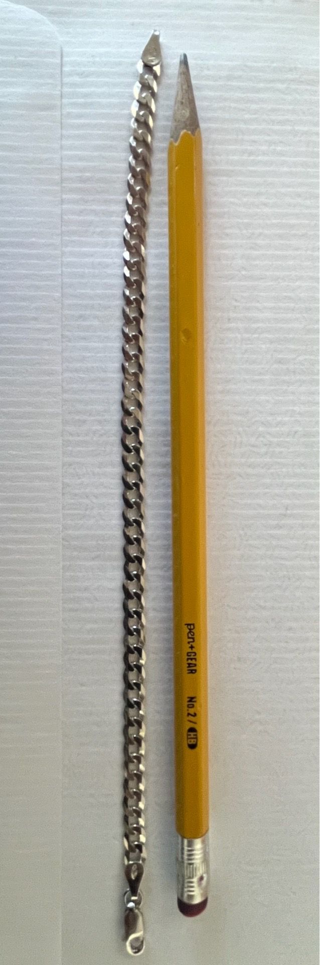 Silver 5mm 8inch Rhodium finish Cuban bracelet
