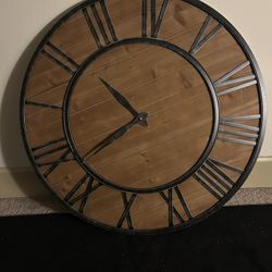 30 Inch Noiseless Wood Wall Clock