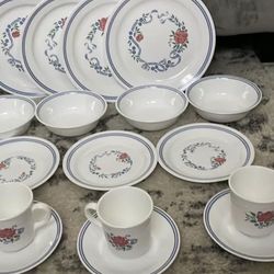 Vintage retired corelle Summer  Fair dinnerware set