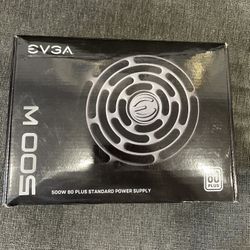 EVGA 500 W1 500W 80Plus Power Supply Unit 100-W1-0500-KR with Power Cable & Box