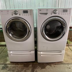 LG Trom Washer And Gas Dryer Set
