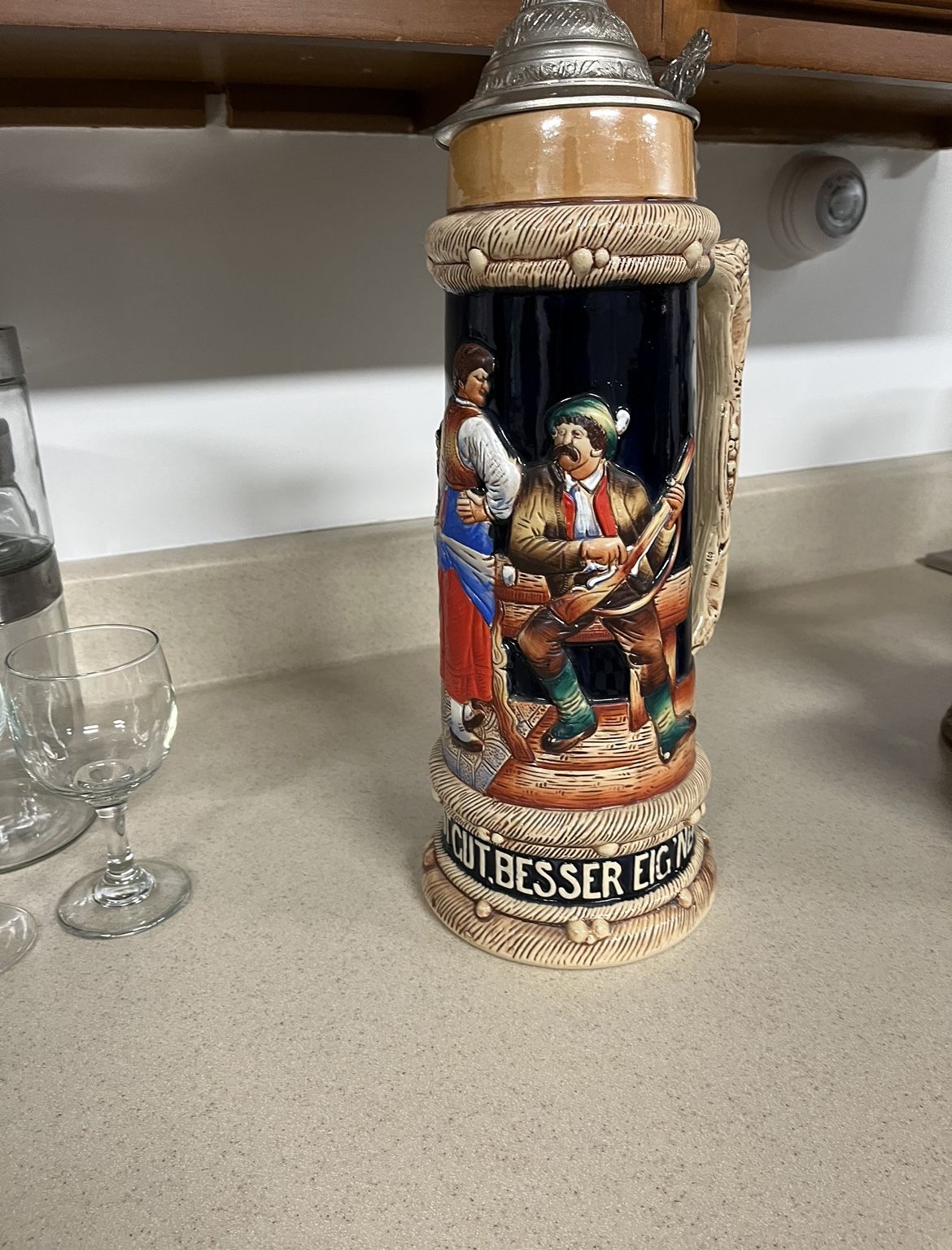 Vintage Belgium Beer Stein