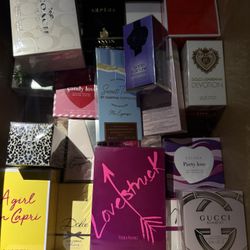 New Sealed Gucci Perfume And Dolce & Gabbana Perfume, Coach Perfume Etc Bulk Lot Of 21 Different Kinds