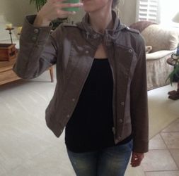 Express Taupe Moto-Style Women's Jacket