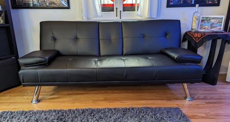 Sofa black leather