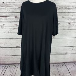 Eileen Fisher Black High Low Tunic Short Sleeve Solid Size Medium