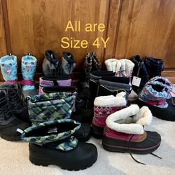 Snow Boots, Kid’s Size 4Y