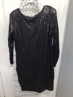 Black Sequin Dress Sz L