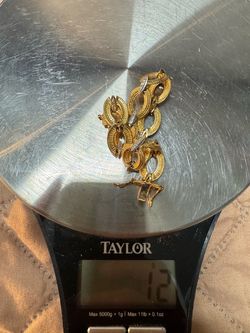 Vintage PAJ BB Textured Gold Statement Oval Link Bracelet – 7.5" Length (12g)
