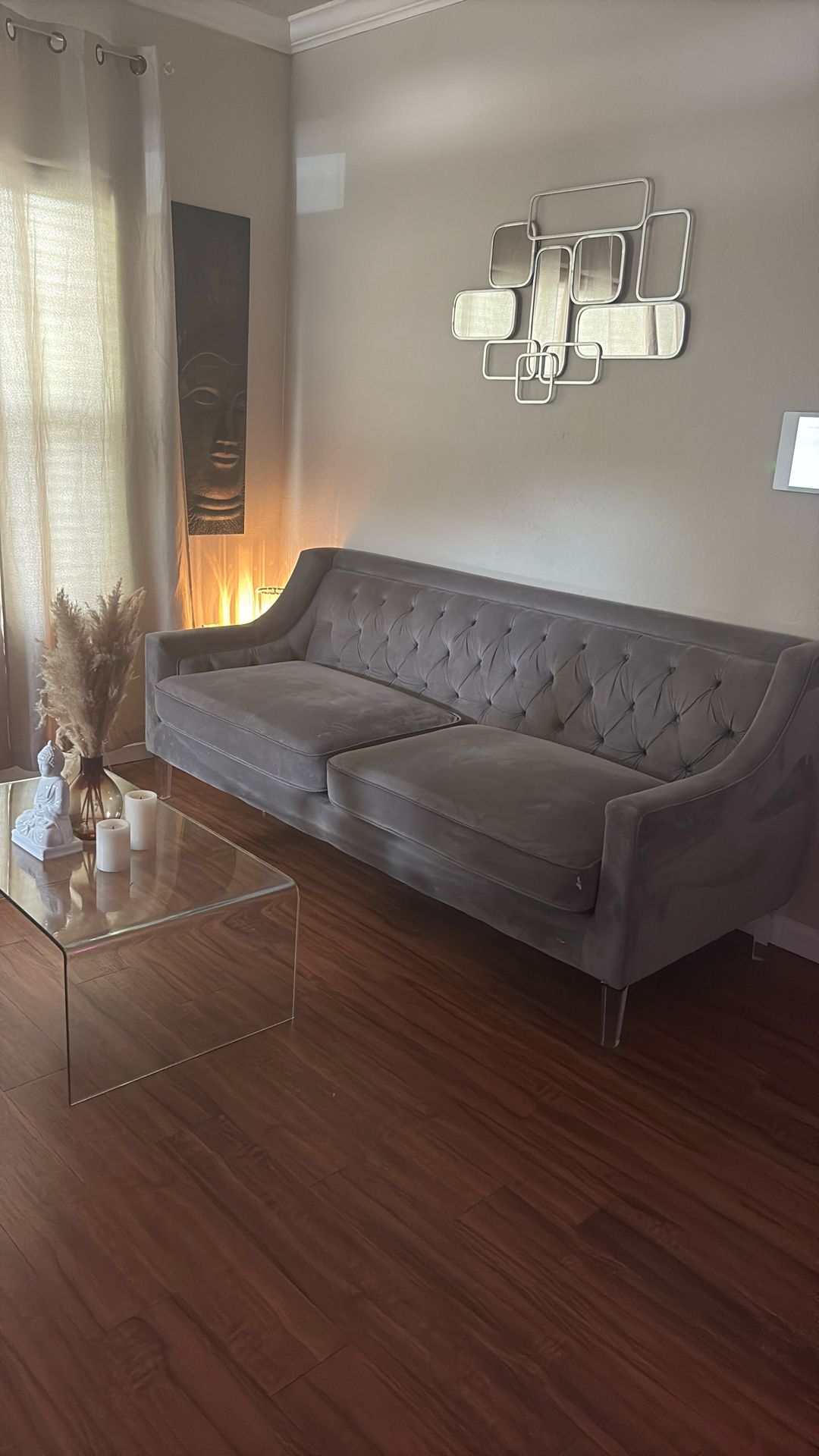 Grey Velvet Sofa
