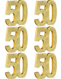 Shellwei 6 Pcs 50th Birthday Centerpieces