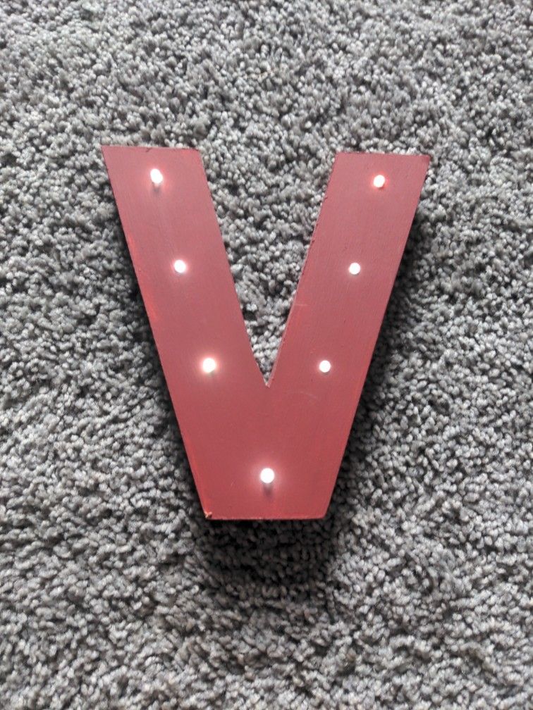 Decorative Letter V (Light Up Switch)