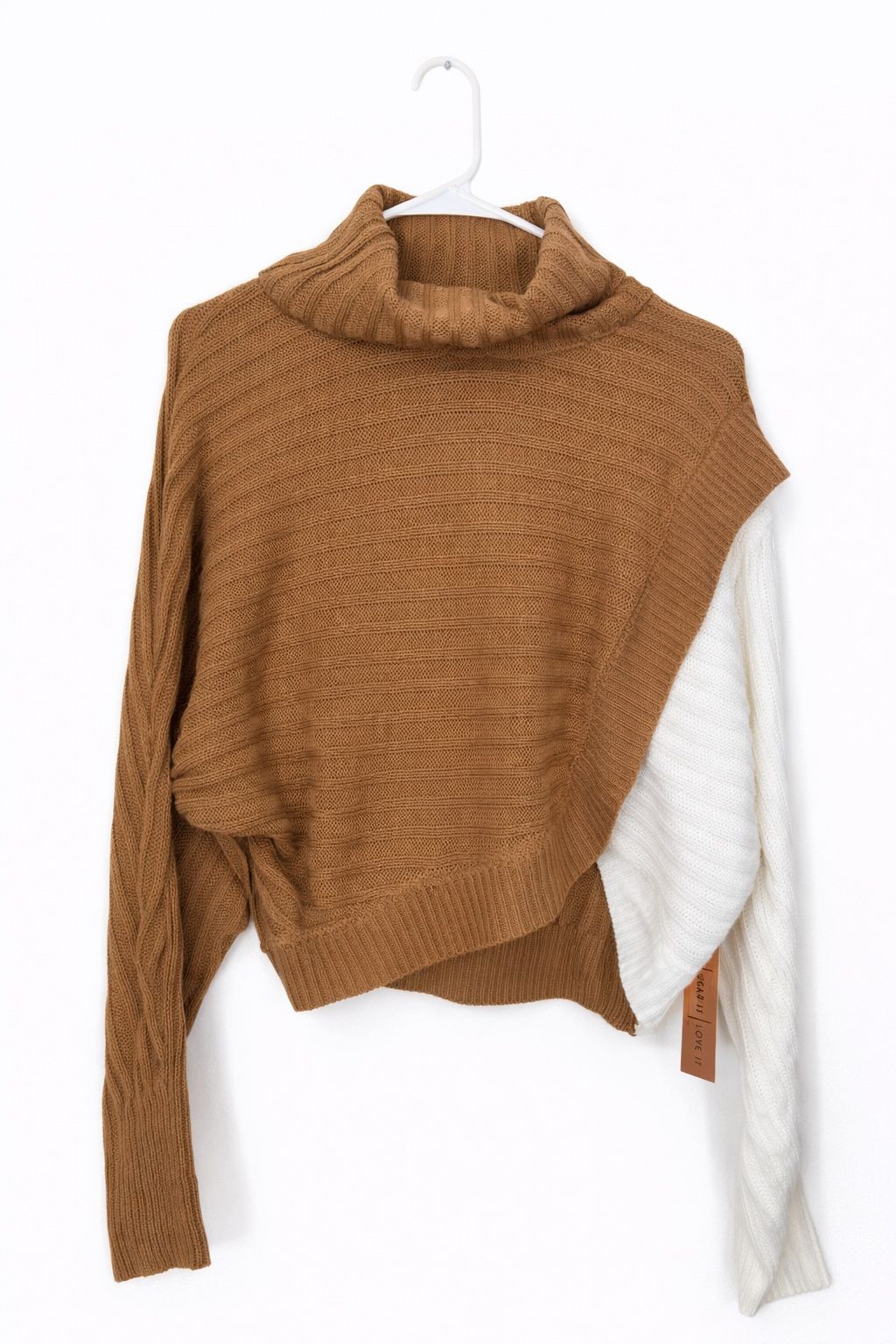 ✨ Color Block Turtleneck Sweater