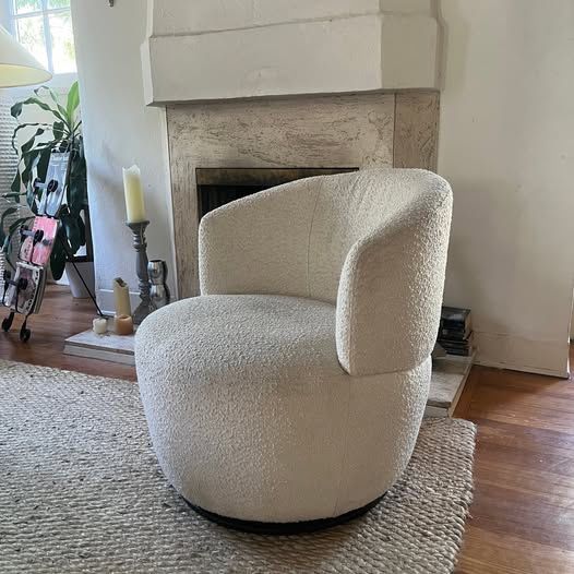 Boucle Swivel Armchair 