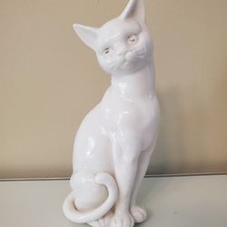 Vintage Lenwile Ardalt Verithin White Porcelain Siamese Cat Figurine