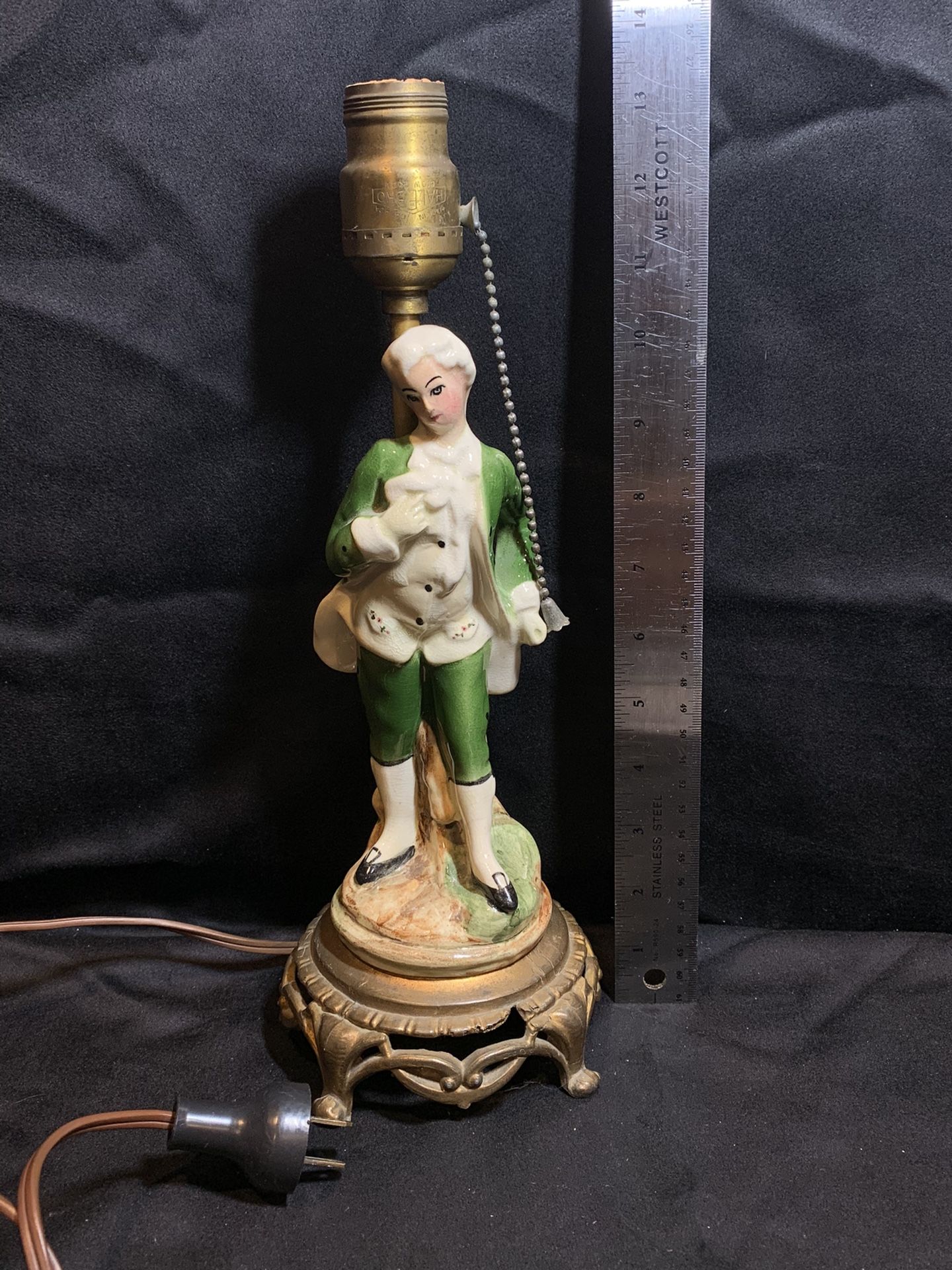 Porcelain Figurine Lamp Vintage