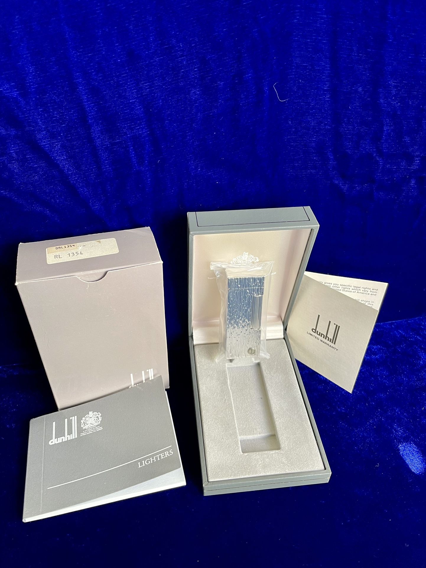 Rare Barley Silver Vintage Dunhill Lighter New Sealed Old Stock Box