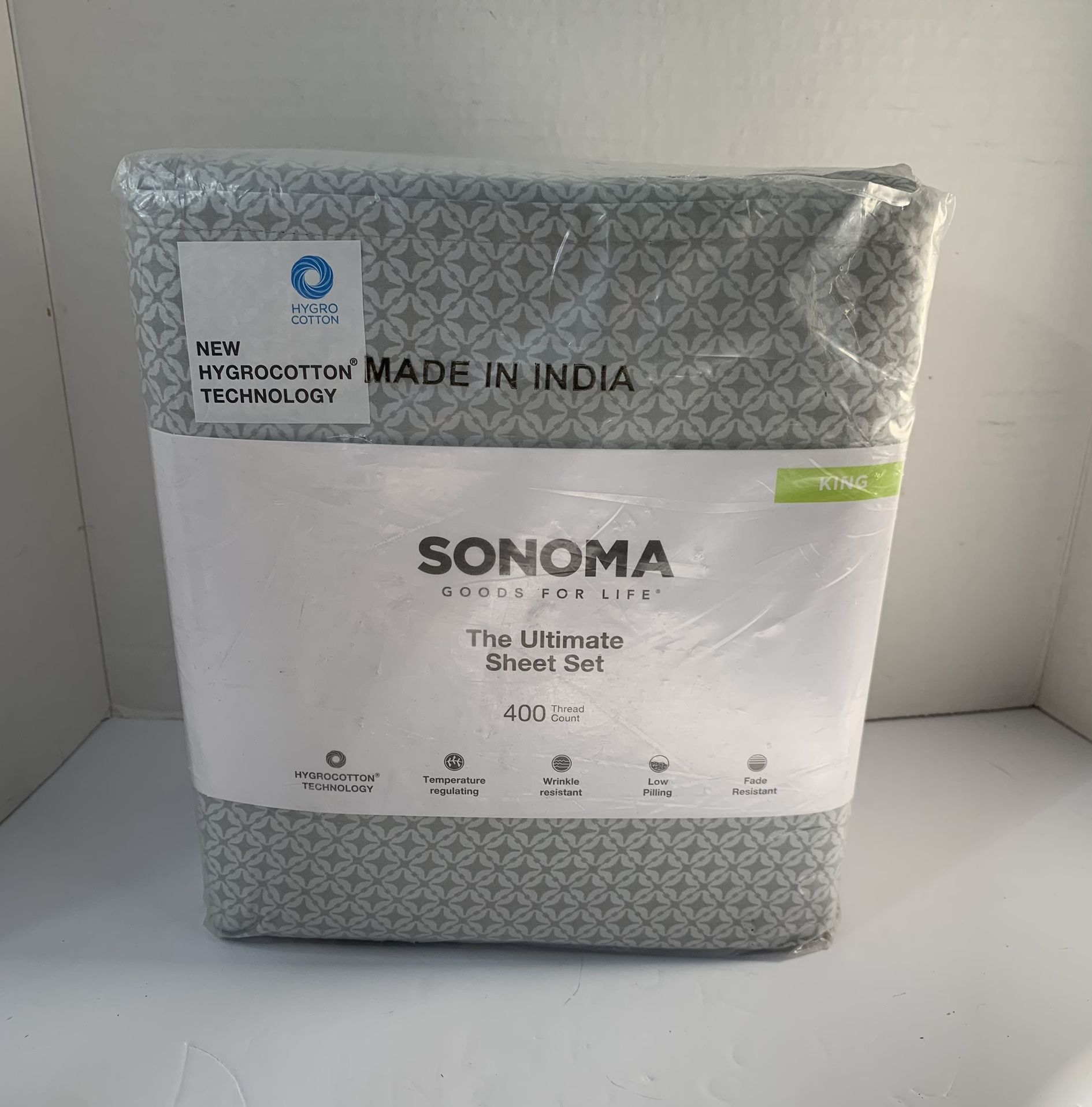 Sonoma KING Easy Care Sheet Set Gray NEW