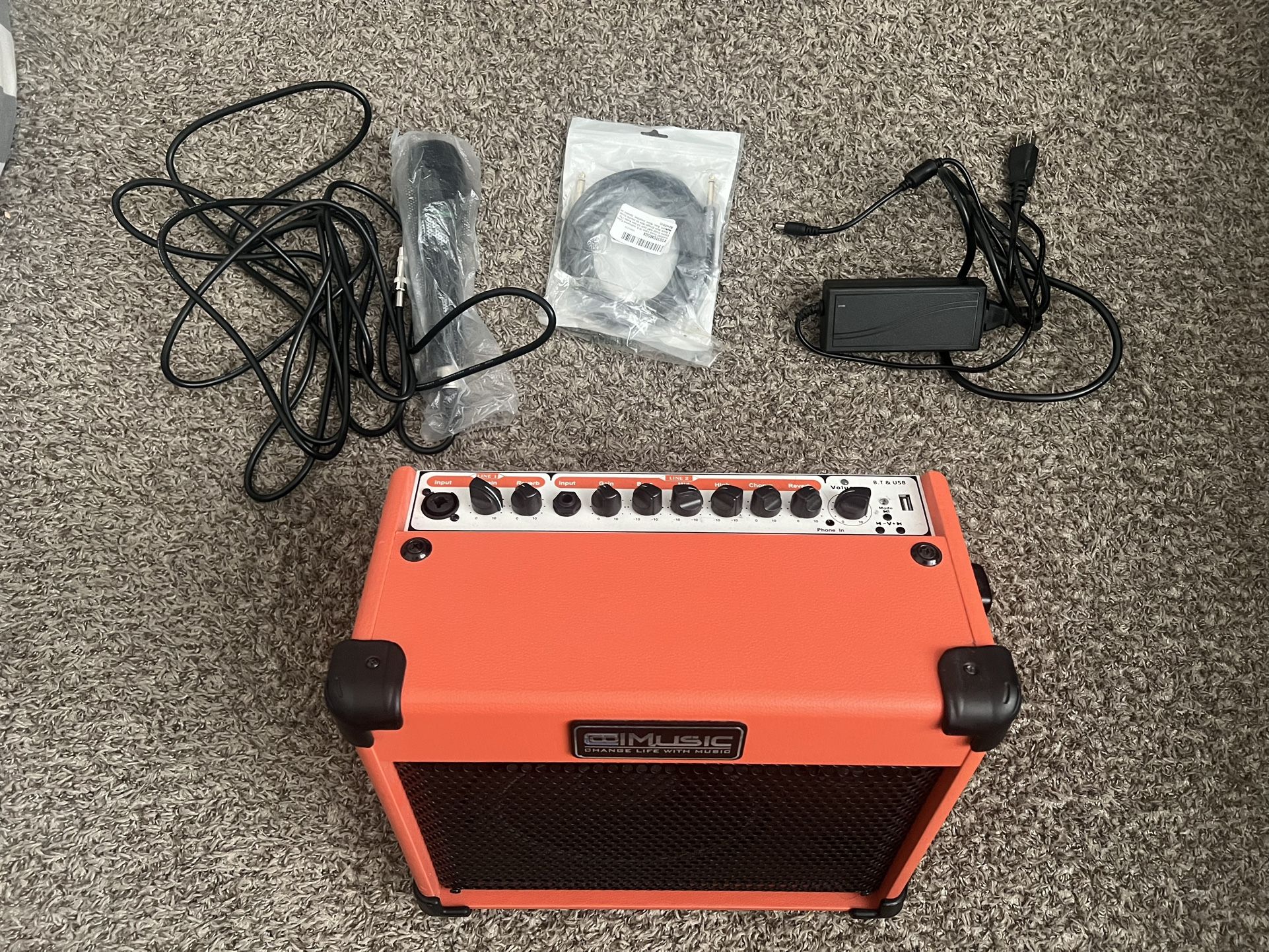 IMusic Orange Amplifier + Cables