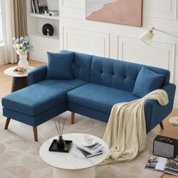 Blue L couch