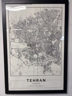 Large Framed Tehran Poster