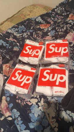 White supreme socks