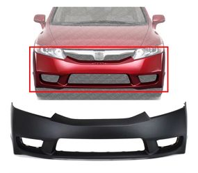 Front Bumper Cover Primed/Replacement Compatible with 2009-2011 Honda Civic