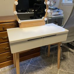 Vanity With Drawers And Mirror