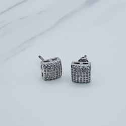 925 Sterling Silver Men or Women Stud Earrings   ❤️ Aretes Mujer O Hombre En Plata 