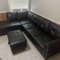 Leather Sectional Like New 