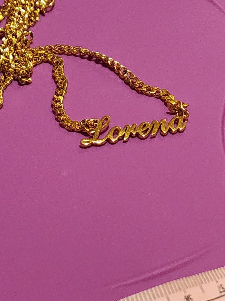 LORENA NAME PLATE NECKLACE GOLD PLATED 