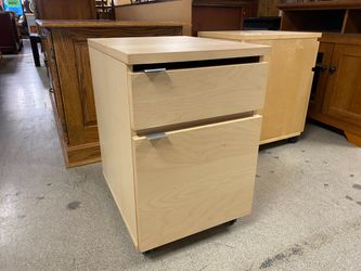 Modern Tan Filing Cabinet w/ Wheels
