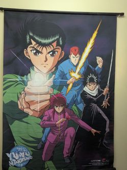 Vintage YuYu hakusho poster made out of I want to say silk material from 1990