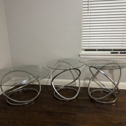 Glass Living Room table set