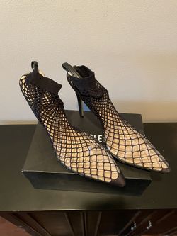Sz. 10 Fishnet Sling Back Heels by Pretty Little Thing