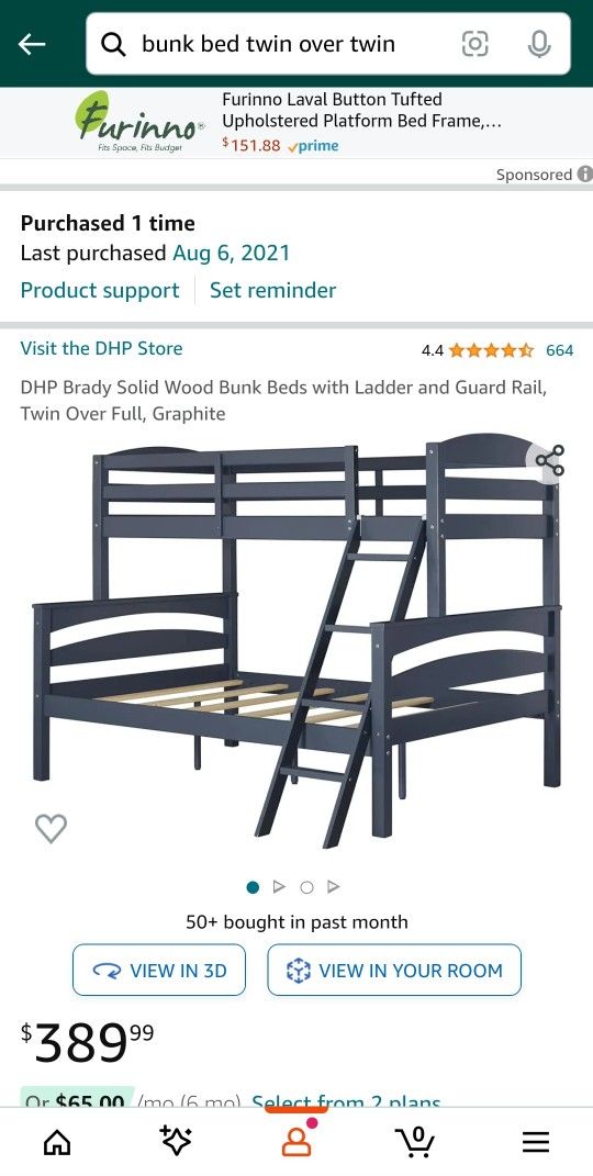 Twin Bed FRAME only. Top Part.