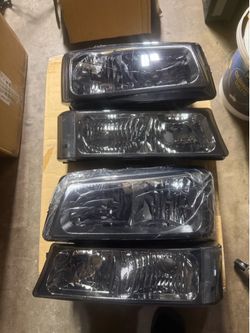 03-06 Chevy Silverado Smoke Clear Reflector Headlights Parking Lights