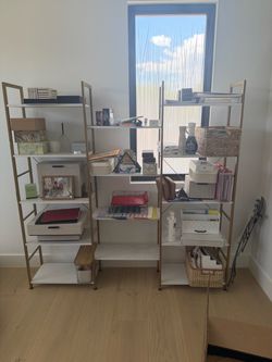 White & Gold Wide Shelf