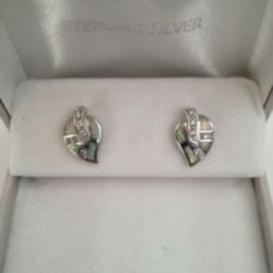 Sterling Silver MultiColored Pierced Earrings Posts