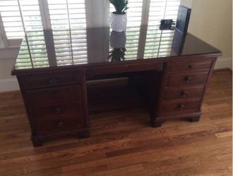 Large Executive Desk with Glass top