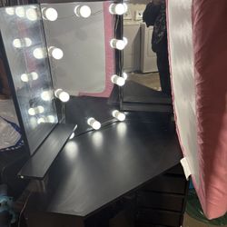 Black Corner Makeup Vanity
