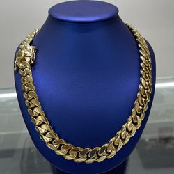 🔥 16MM Miami Cuban Link Chain (14k Gold Over Silver)