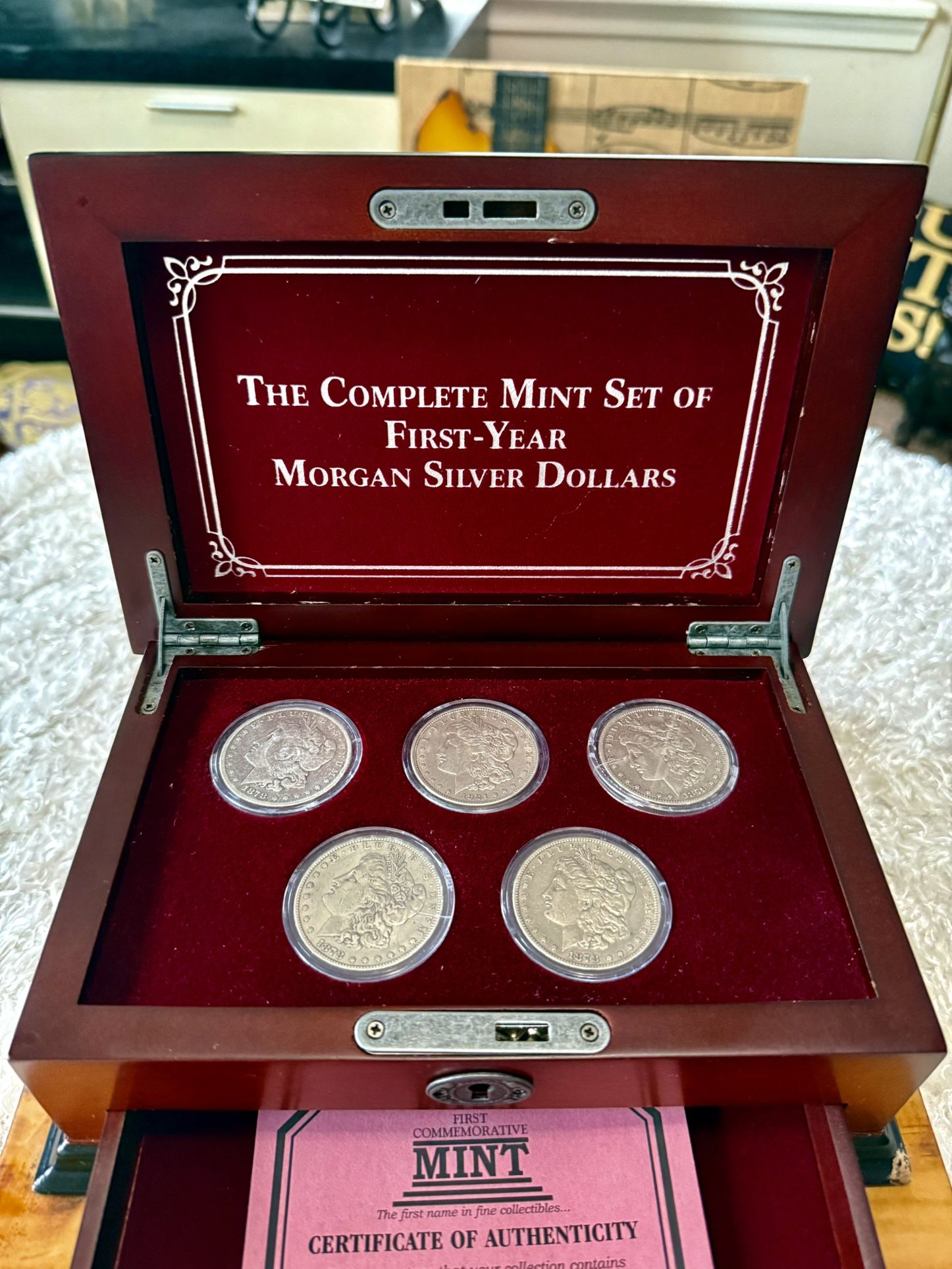 Morgan Silver Dollar Complete Mint Set Of First Year 1878- CC And COA 